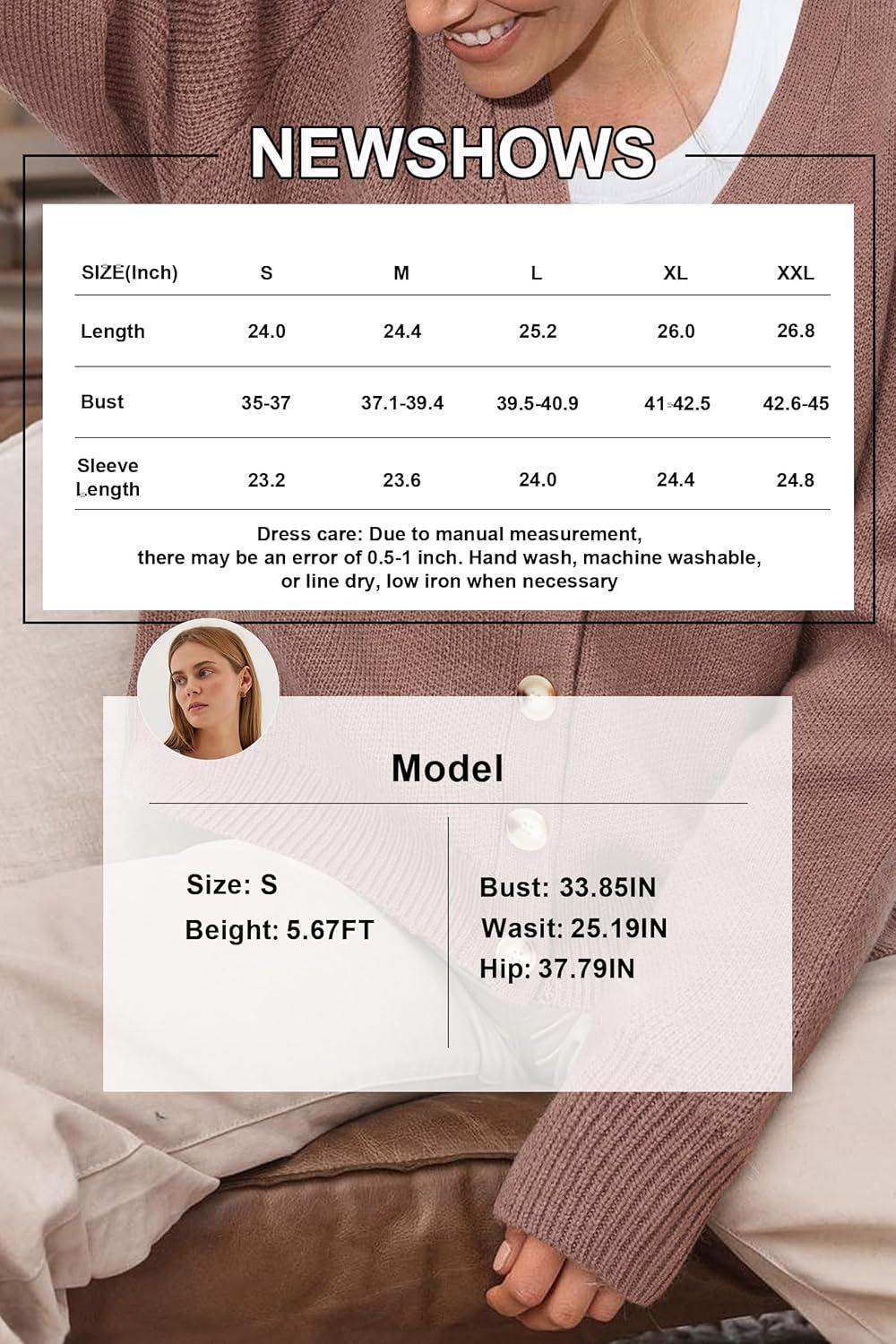 imageNewshows Womens Fall Fashion 2024 Wool Blended Cardigan Sweater Button Down Long Sleeve Knit Outerwear CoatsBrown Read