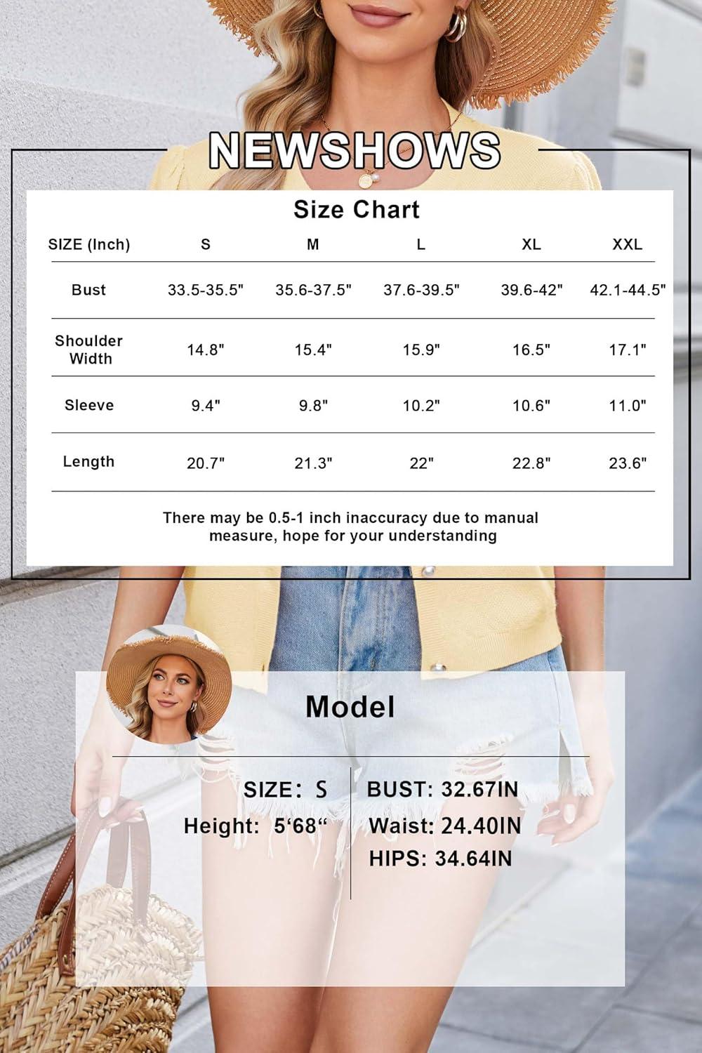 imageNewshows Womens Summer Cardigan Sweaters Lightweight Short Sleeve Button Down Shirts Ribbed Knit Blouse Tops 2024 TrendyApricot