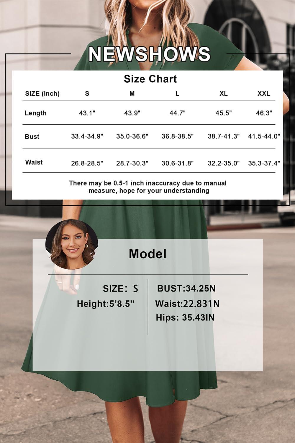 imageNewshows Womens Wear to Work Teacher Business Casual Dress Funeral Midi Dresses Button Down Office Clothes with PocketsArmy Green