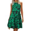 Green Floral Black