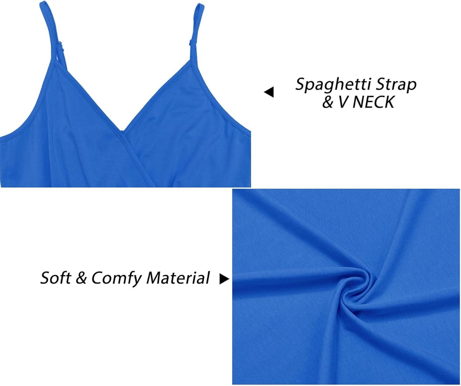 image:imageNewshows Womens 2026 Lightweight Summer Wedding Guest Beach Vacation Casual V Neck Split Flowy Maxi DressCerulean Blue