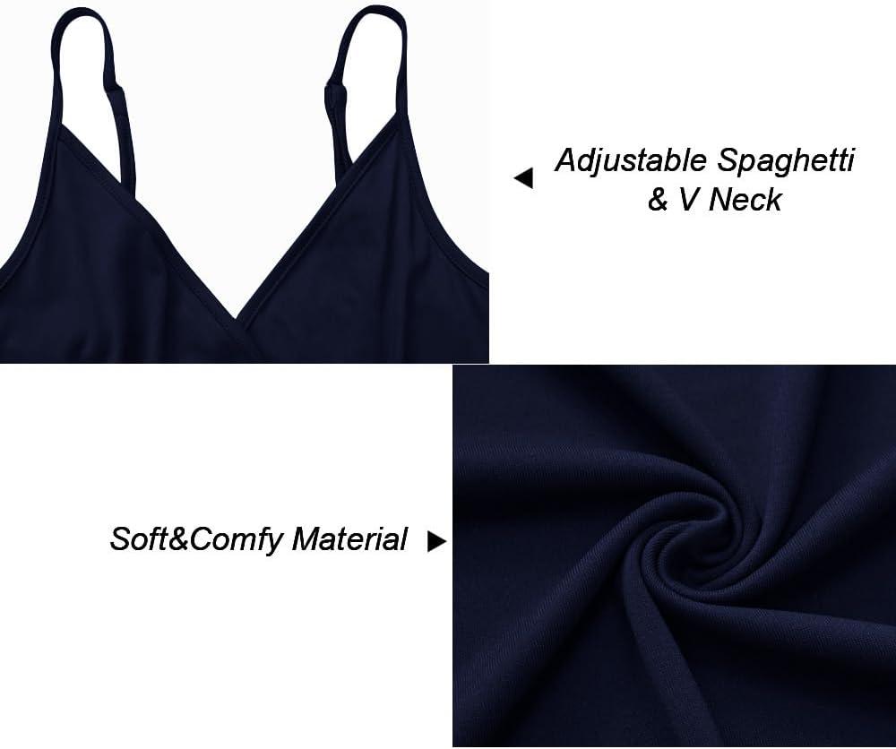 image:imageNewshows Womens 2026 Lightweight Summer Wedding Guest Beach Vacation Casual V Neck Split Flowy Maxi DressNavy Blue