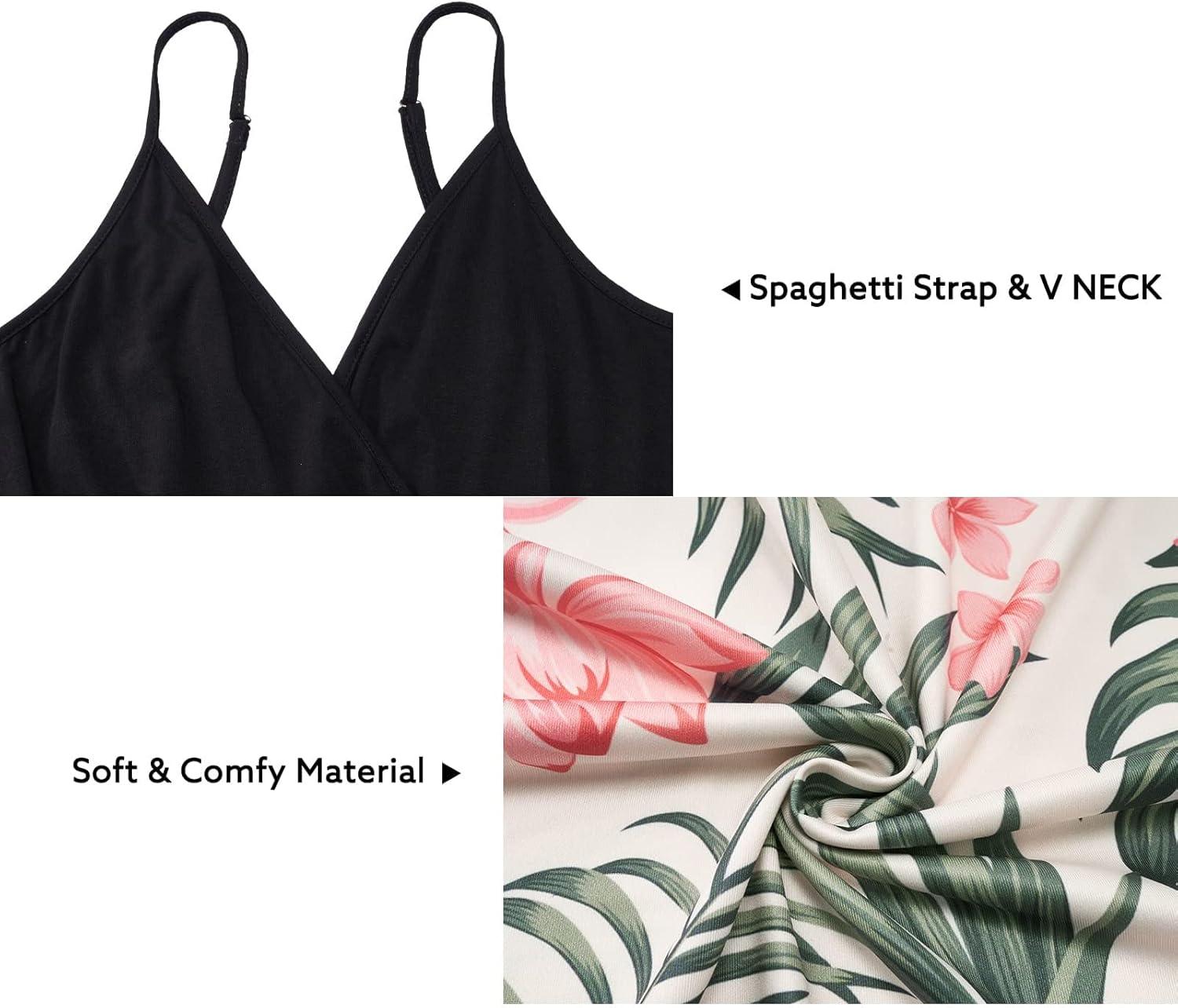 image:imageNewshows Womens 2026 Lightweight Summer Wedding Guest Beach Vacation Casual V Neck Split Flowy Maxi DressPink Floral Leaf