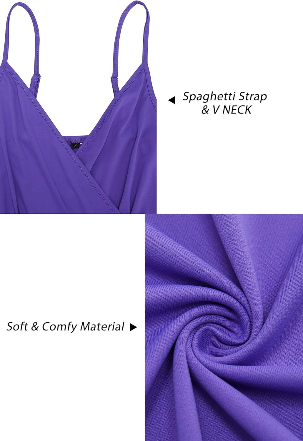 image:imageNewshows Womens 2026 Lightweight Summer Wedding Guest Beach Vacation Casual V Neck Split Flowy Maxi DressPurple
