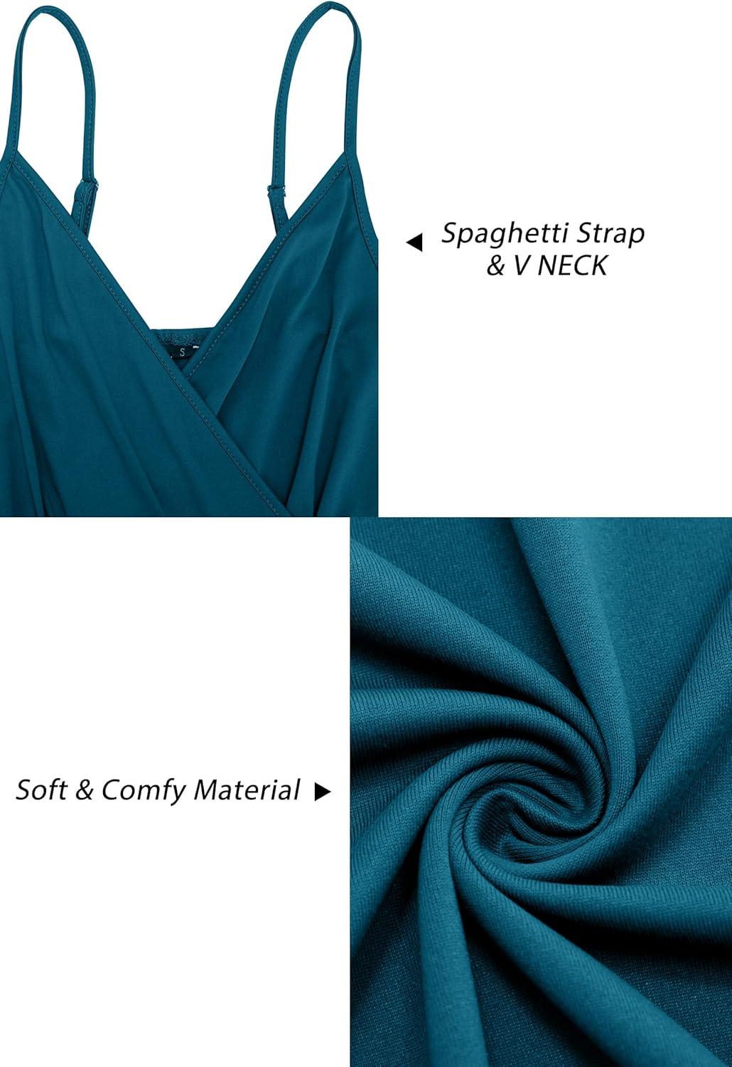 image:imageNewshows Womens 2026 Lightweight Summer Wedding Guest Beach Vacation Casual V Neck Split Flowy Maxi DressTeal Blue