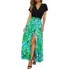 5001-green Blue Abstract Flowers
