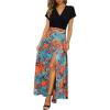 5001-orange Blue Tropical Leaf