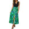 5121-green Blue Abstract Flowers
