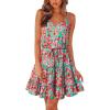 Green Floral Red