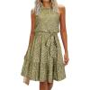 Olive Green Floral White