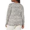 Amazon Essentials Femme Pull Léger à Manches Longues, Col en V, Coupe Classique (Disponible en Grande Taille)(Blanc Guépard)
