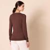 Amazon Essentials Femme Pull Léger à Manches Longues, Col en V, Coupe Classique (Disponible en Grande Taille)(Brun Châtaigne Foncé Chiné)