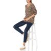 Amazon Essentials Femme Pull Léger à Manches Longues, Col en V, Coupe Classique (Disponible en Grande Taille)(Chameau Léopard)