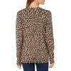 Amazon Essentials Femme Pull Léger à Manches Longues, Col en V, Coupe Classique (Disponible en Grande Taille)(Chameau Léopard)
