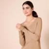 Amazon Essentials Femme Pull Léger à Manches Longues, Col en V, Coupe Classique (Disponible en Grande Taille)(Fauve Chiné)