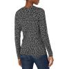 Amazon Essentials Femme Pull Léger à Manches Longues, Col en V, Coupe Classique (Disponible en Grande Taille)(Gris Chiné Imprimé Léopard)