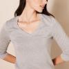 Amazon Essentials Femme Pull Léger à Manches Longues, Col en V, Coupe Classique (Disponible en Grande Taille)(Gris Clair Chiné)