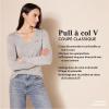 Amazon Essentials Femme Pull Léger à Manches Longues, Col en V, Coupe Classique (Disponible en Grande Taille)(Rose Pâle)