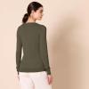 Amazon Essentials Femme Pull Léger à Manches Longues, Col en V, Coupe Classique (Disponible en Grande Taille)(Vert Olive Foncé Chiné)