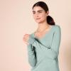Amazon Essentials Femme Pull Léger à Manches Longues, Col en V, Coupe Classique (Disponible en Grande Taille)(Vert Sauge Chiné)