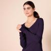 Amazon Essentials Femme Pull Léger à Manches Longues, Col en V, Coupe Classique (Disponible en Grande Taille)(Violet Foncé)