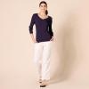 Amazon Essentials Femme Pull Léger à Manches Longues, Col en V, Coupe Classique (Disponible en Grande Taille)(Violet Foncé)