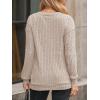 Cicy Bell T-shirt à manches longues pour femme – Pull en tricot léger Henley – T-shirt Dressy décontracté – Col rond – Coupe ample – Tunique(Abricot)
