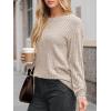 Cicy Bell T-shirt à manches longues pour femme – Pull en tricot léger Henley – T-shirt Dressy décontracté – Col rond – Coupe ample – Tunique(Abricot)