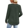 WIHOLL Chemises à manches longues pour femme avec col en V – Léger – Tunique décontractée – Vêtements tendance d&rsquo;automne 2025(Vert)