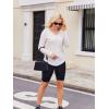Zeagoo Pull Femme Hoodie Manches Longues Col en V Sweat à Capuche Haut Automne Sweatshirt avec Poches S-XXL(Beige)