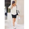 Zeagoo Pull Femme Hoodie Manches Longues Col en V Sweat à Capuche Haut Automne Sweatshirt avec Poches S-XXL(Beige)