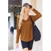 Zeagoo Pull Femme Hoodie Manches Longues Col en V Sweat à Capuche Haut Automne Sweatshirt avec Poches S-XXL(Marron)