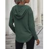 Zeagoo Pull Femme Hoodie Manches Longues Col en V Sweat à Capuche Haut Automne Sweatshirt avec Poches S-XXL(Vert)