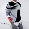 2 en 1 Pull Femme Hiver- Sweat Oversize Femme Manche Longue-Sweatshirts Femme Col Rond Couleur Unie Chandails Décontractée Loose Sweater Pullover Blouse Vintage Grande Taille Tricot Mode Chaud Pulls(Z16-gris)