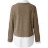 2 en 1 Pull Femme Hiver- Sweat Oversize Femme Manche Longue-Sweatshirts Femme Col Rond Couleur Unie Chandails Décontractée Loose Sweater Pullover Blouse Vintage Grande Taille Tricot Mode Chaud Pulls(Jaune)
