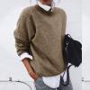 2 en 1 Pull Femme Hiver- Sweat Oversize Femme Manche Longue-Sweatshirts Femme Col Rond Couleur Unie Chandails Décontractée Loose Sweater Pullover Blouse Vintage Grande Taille Tricot Mode Chaud Pulls(Jaune)