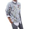 2 en 1 Pull Femme Hiver- Sweat Oversize Femme Manche Longue-Sweatshirts Femme Col Rond Couleur Unie Chandails Décontractée Loose Sweater Pullover Blouse Vintage Grande Taille Tricot Mode Chaud Pulls(Z13-gris)