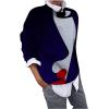 2 en 1 Pull Femme Hiver- Sweat Oversize Femme Manche Longue-Sweatshirts Femme Col Rond Couleur Unie Chandails Décontractée Loose Sweater Pullover Blouse Vintage Grande Taille Tricot Mode Chaud Pulls(Z12-bleu)