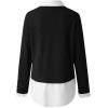 2 en 1 Pull Femme Hiver- Sweat Oversize Femme Manche Longue-Sweatshirts Femme Col Rond Couleur Unie Chandails Décontractée Loose Sweater Pullover Blouse Vintage Grande Taille Tricot Mode Chaud Pulls(Noir)