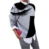 2 en 1 Pull Femme Hiver- Sweat Oversize Femme Manche Longue-Sweatshirts Femme Col Rond Couleur Unie Chandails Décontractée Loose Sweater Pullover Blouse Vintage Grande Taille Tricot Mode Chaud Pulls(Z16-gris)