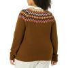 Amazon Essentials Pull à col roulé à Motif Fair Isle Doux au Toucher Femme(Brun Moyen Motif Jacquard Écossais)