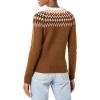 Amazon Essentials Pull à col roulé à Motif Fair Isle Doux au Toucher Femme(Brun Moyen Motif Jacquard Écossais)