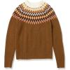 Amazon Essentials Pull à col roulé à Motif Fair Isle Doux au Toucher Femme(Brun Moyen Motif Jacquard Écossais)