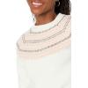 Amazon Essentials Pull à col roulé à Motif Fair Isle Doux au Toucher Femme(Ivoire Rose Imprimé Motif Jacquard Écossais)