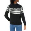 Amazon Essentials Pull à col roulé à Motif Fair Isle Doux au Toucher Femme(Noir Motif Jacquard Écossais)