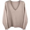Generisch 2025 Pull à col en V pour femme, doux, chaud, confortable, manches longues, léger, sweat-shirt décontracté, tendance, couleur unie, grandes tailles(Rose)