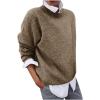 2 en 1 Pull Femme Hiver- Sweat Oversize Femme Manche Longue-Sweatshirts Femme Col Rond Couleur Unie Chandails Décontractée Loose Sweater Pullover Blouse Vintage Grande Taille Tricot Mode Chaud Pulls(Jaune)