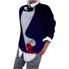 2 en 1 Pull Femme Hiver- Sweat Oversize Femme Manche Longue-Sweatshirts Femme Col Rond Couleur Unie Chandails Décontractée Loose Sweater Pullover Blouse Vintage Grande Taille Tricot Mode Chaud Pulls(Z12-bleu)