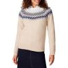 Amazon Essentials Pull à col roulé à Motif Fair Isle Doux au Toucher Femme(Bleu Taupe Chiné Blanc Motif Jacquard Écossais)