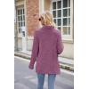 Famulily Pull à col roulé pour femme, pull surdimensionné à manches longues pour l&rsquo;automne et l&rsquo;hiver avec fentes latérales(Bordeaux)